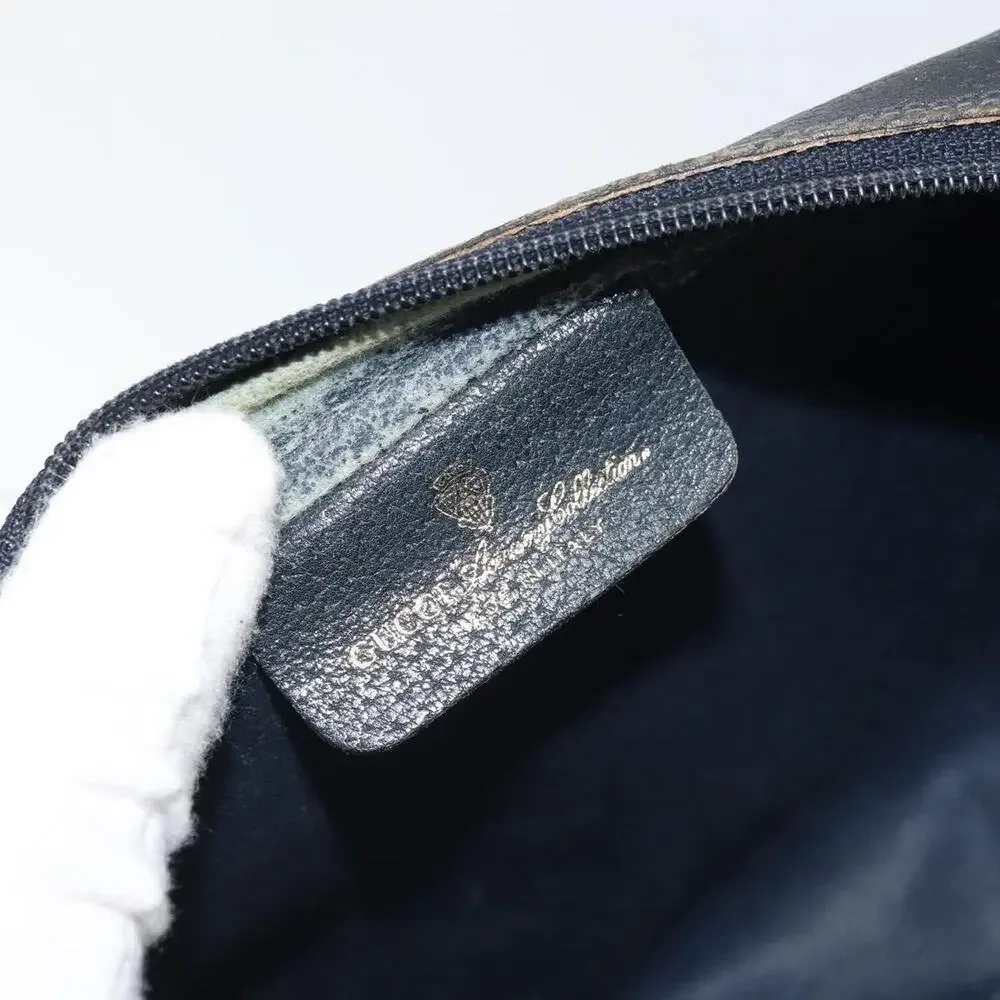Gucci GG Supreme Web Clutch Bag Navy Gold 56 01 012 Blue